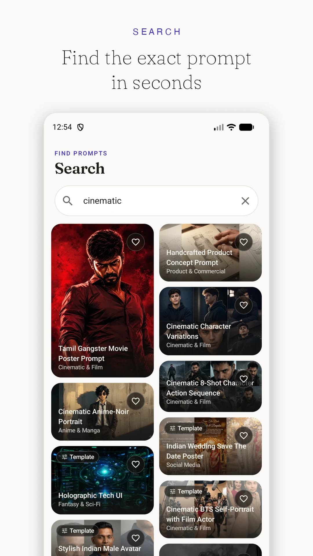Searching the PromptsRush prompt library