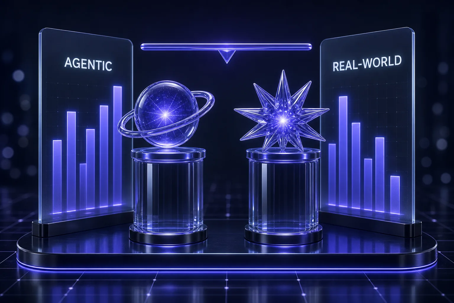 GPT-5.6 Sol and Claude Fable 5 each winning a different benchmark: agentic terminal work versus real-world software engineering