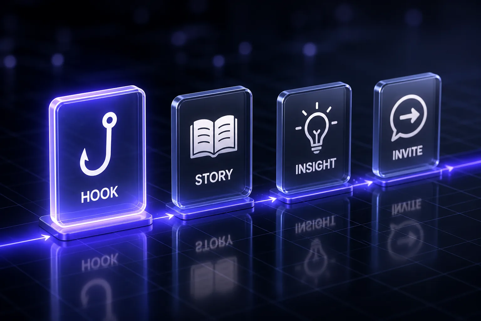 The four parts of a strong post: hook, story, insight and invitation