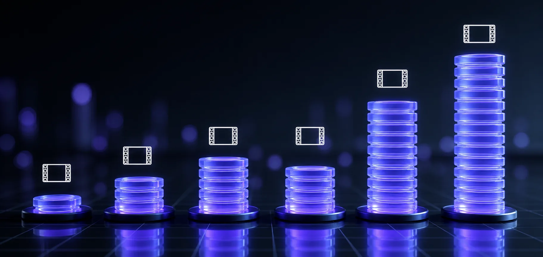 Stacks of different heights showing how model choice changes the credit cost of one generation